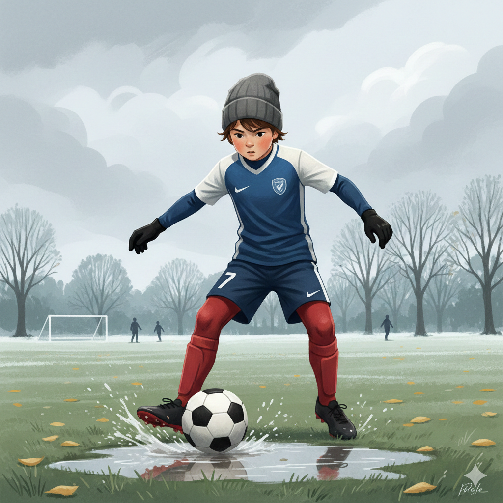 Pierwszy trening piłkarski na Orliku