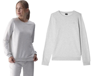 Bluza dresowa 4F F1469 bez kaptura z bawełny szara