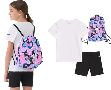 Zestaw sportowy dla dziewczynki 4F F024 na WF z bawełny