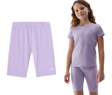 Kolarki dziewczęce z bawełny 4F F129 spodenki fiolet