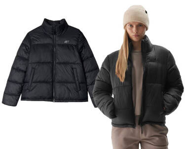 Kurtka na stójce 4F F469 20S puchowa, pikowana na zimę