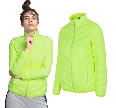 Kurtka puchowa damska pikowana KUD002 neon