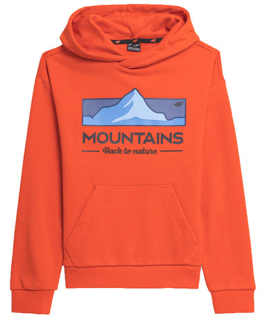 Bluza dresowa 4F M634 z kapturem pomarańczowa