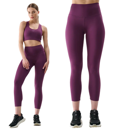 Damskie legginsy 7/8 sportowe 4F wysoki stan F308 fiolet