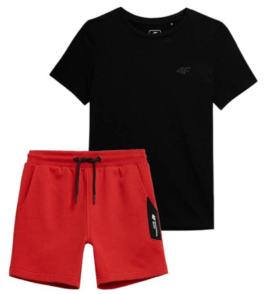 Zestaw sportowy 4F 2pak, czarny T-shirt, spodenki