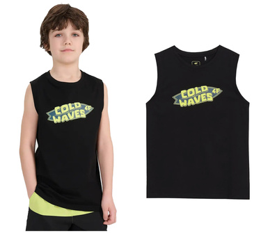 Koszulka bez rękawów 4F M164 T-shirt bawełniany na lato czarny