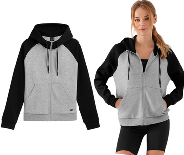 Bluza damska 4F BLD020 na zamek szara