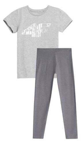 Zestaw sportowy 4F szara koszulka , legginsy