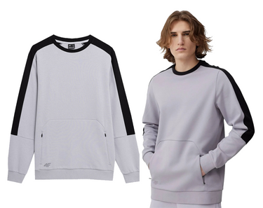 Bluza męska 4F bez kaptura M550 bawełniana szara