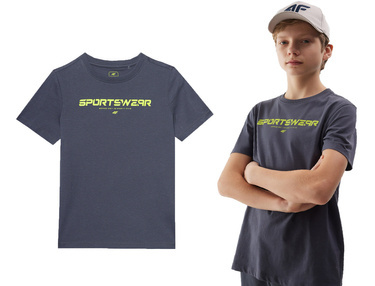 Koszulka chłopięca 4F M1114 T-shirt na lato z bawełny szary