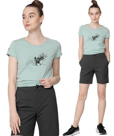 T-shirt damski 4F TSD067 bawełniany miętowy
