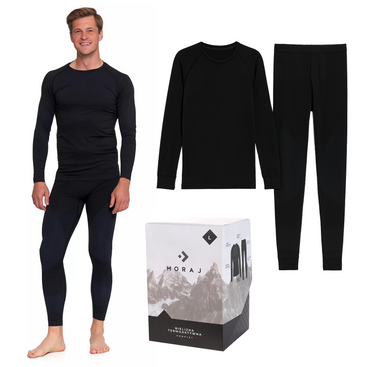 Bielizna termoaktywna męska MORAJ komplet góra + dół czarny