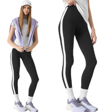 Legginsy dziewczęce 4F F131 bawełniane z białym lampasem