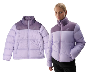 Kurtka puchowa 4F pikowana F469 52S zimowa puchówka fiolet