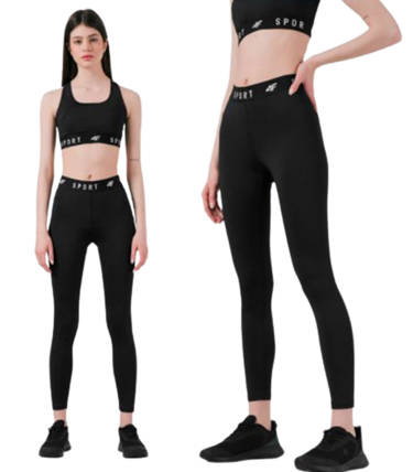 Sportowe legginsy damskie 4F L22 SPDF351 czarne