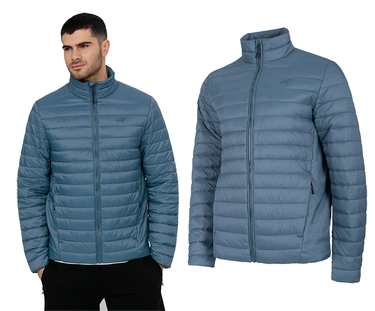 Kurtka puchowa 4F pikowana L22 KUMP002 denim