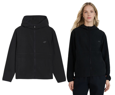 Polar damski 4F z kapturem na zamek F315 czarny