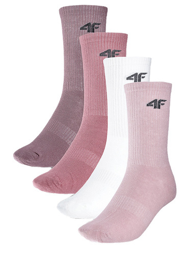 Skarpetki młodzieżowe 4F F297 90S wysokie kolorowe 4 pary