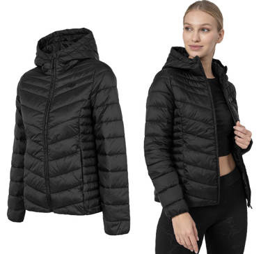 Kurtka damska 4F z kapturem KUDP003 pikowana czarna