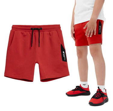 Krótkie spodenki 4F M049 szorty bawełna czerwone