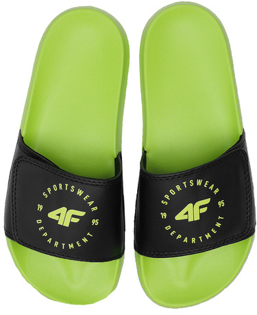 Klapki sportowe na rzepy 4F M043A wsuwane neon