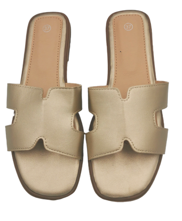 Klapki damskie złote eleganckie LS-82 GOLD