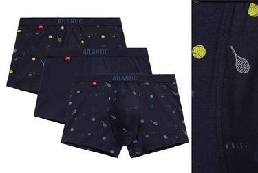 Bokserki męskie ATLANTIC majtki wzorki tenis granatowe