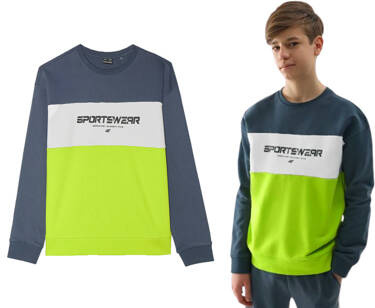 Bluza dresowa chłopięca 4F M0923 bez kaptura z bawełny