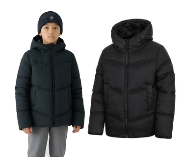 Kurtka puchowa dla chłopca 4F pikowana M622 czarna