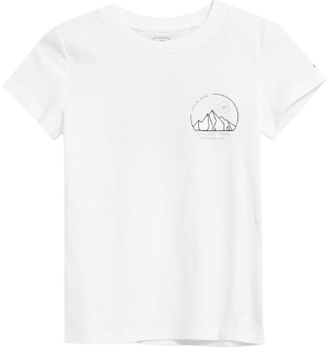 Koszulka z nadrukiem 4F F390 bawełniana biała