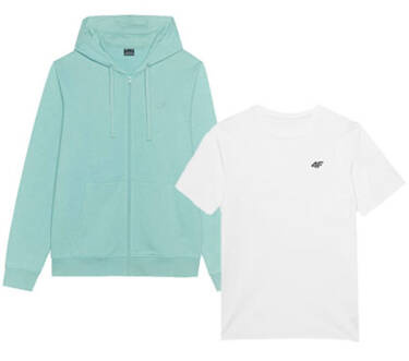 Zestaw męski 4F bluza dresowa rozpinana i koszulka