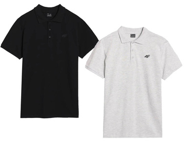 Zestaw 2 sztuki koszulek POLO 4F M366 czarny i szary
