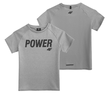 T-shirt chłopięcy sportowy 4F JTSM006 szary