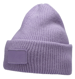 Czapka dziecięca 4F ciepła JCAD003 zimowa prążek fiolet