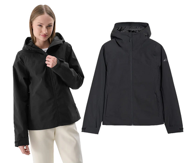 Kurtka damska 4F sportowa wiatrówka F702 membrana 5000 czarna