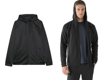 Bluza sportowa 4F M405 na zamek z kapturem czarny