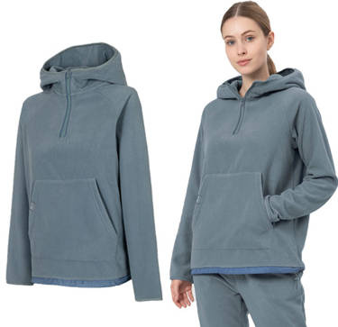 Polar damski ciepły 4F PLD010 z kapturem niebieski