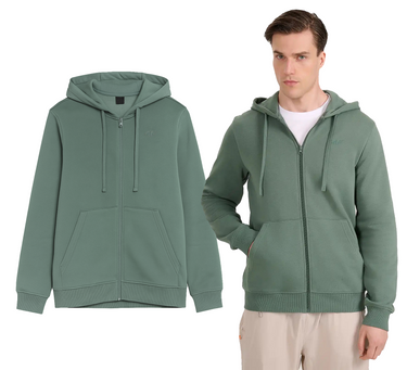 Bluza męska 4F na zamek z kapturem M1982 zielona