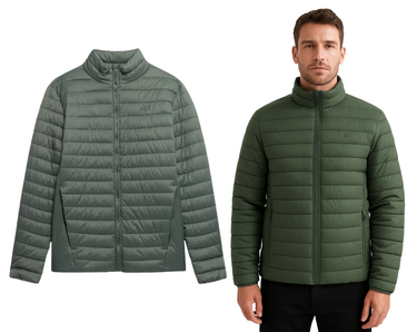 Kurtka pikowana 4F młodzieżowa puchowa KUMP003 zielona