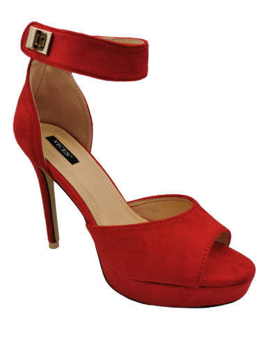 Sandały damskie na obcasie 1211-19 czerwone 39