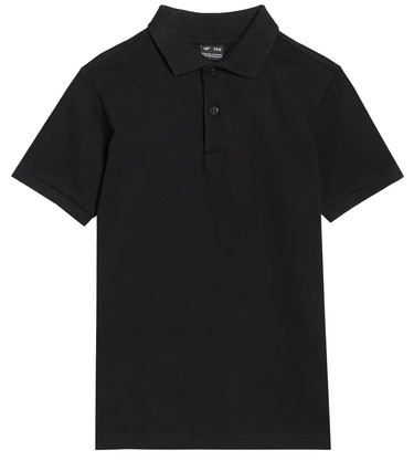 Koszulka dziecięca POLO 4F U513 T-shirt z kołnierzykiem czarny