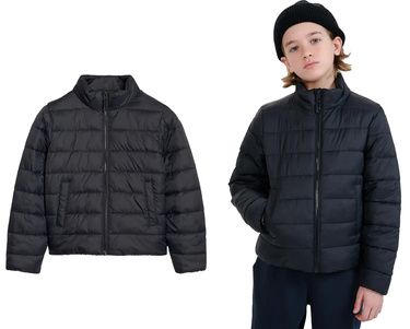 Kurtka puchowa pikowana 4F M520 na stójce czarna