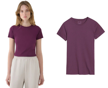 Dopasowana koszulka 4F F1995 T-shirt na lato fiolet