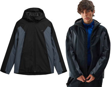 Kurtka narciarska 4F M306 zimowa z kapturem czarna