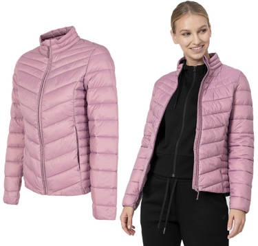 Kurtka damska puchowa 4F KUDP002 pikowana róż
