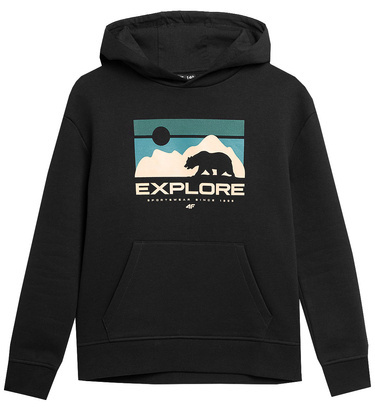 Bluza dresowa chłopięca 4F M241 ocieplana czarna