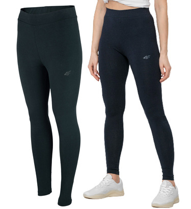 Legginsy damskie 4F LEG350 z wysokim stanem granat