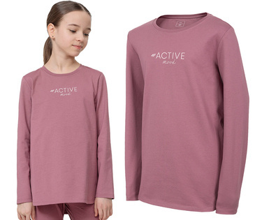 Longsleeve dziewczęcy 4F JTSDL002 bluzka z bawełny