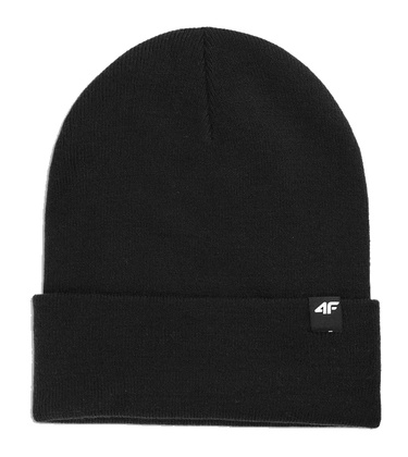 Czapka zimowa 4F beanie wiskoza wywijana U674 20S czarna one size