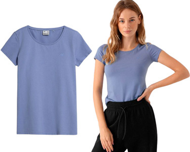 T-shirt damski 4F bawełniany TSD350 niebieski